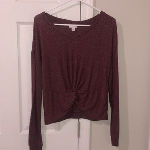 Soft Maroon long sleeve top/never worn